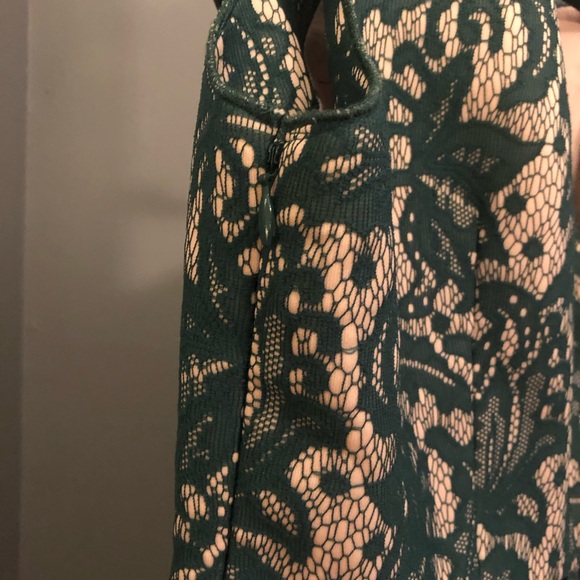 Zara Green Lace Brocade Dress Size L - Picture 5 of 6